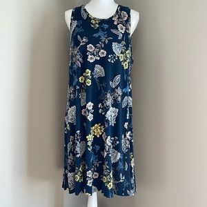 LOFT | Floral Knit Tank Sundress | Navy Multi | XL